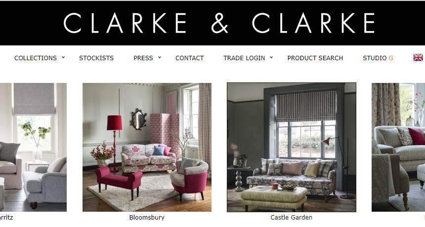 Homepage Dekostoffe von Clarke und Clake