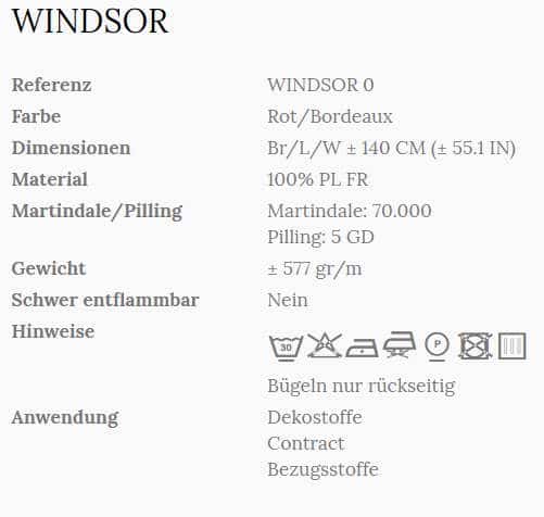 Vorhangstoff Uni Windsor 0 Wind Info