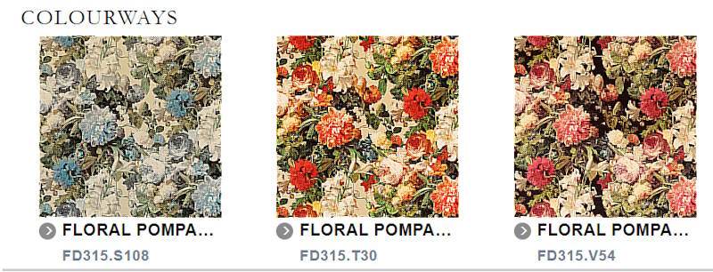 Vorhangstoffe Blumen Floral Pompadour Velvet Mulberry Home FD315.T30 Colors